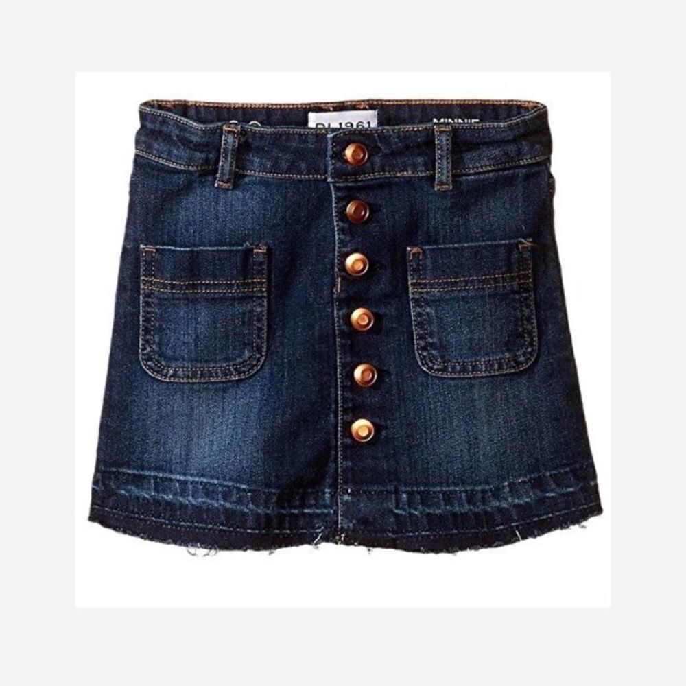 DL1961 Girls' Minnie Denim Raw Hem Skirt 16 4